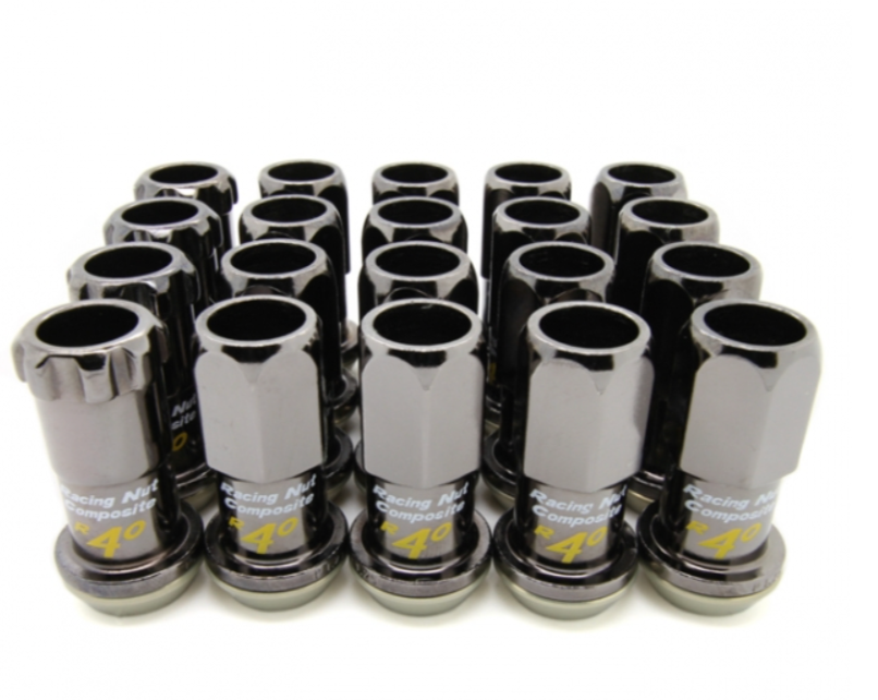 Project Kics R40 Black Chrome Lug Nuts (16+4 Locks) - 12x1.25