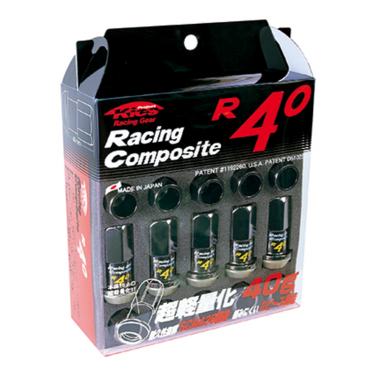 Project Kics R40 Black Chrome Lug Nuts (16+4 Locks) - 12x1.50