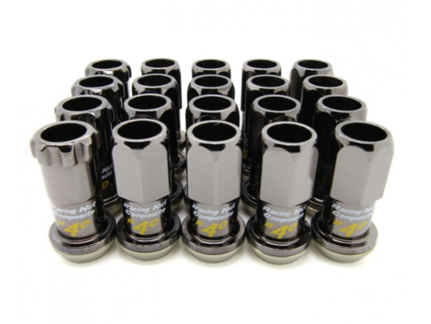 Project Kics R40 Black Chrome Lug Nuts (16+4 Locks) - 12x1.50